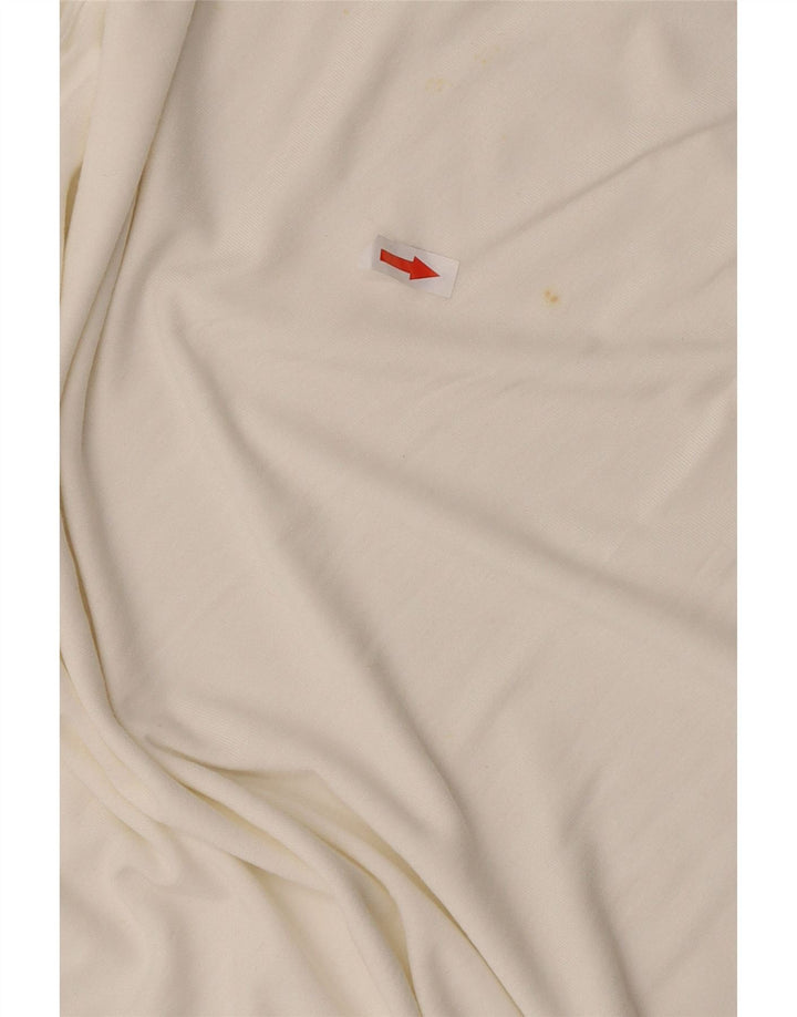 Benetton Damen-Blusenoberteil mit Fledermausärmeln, UK-Größe 44, mittlere, cremefarbene Viskose