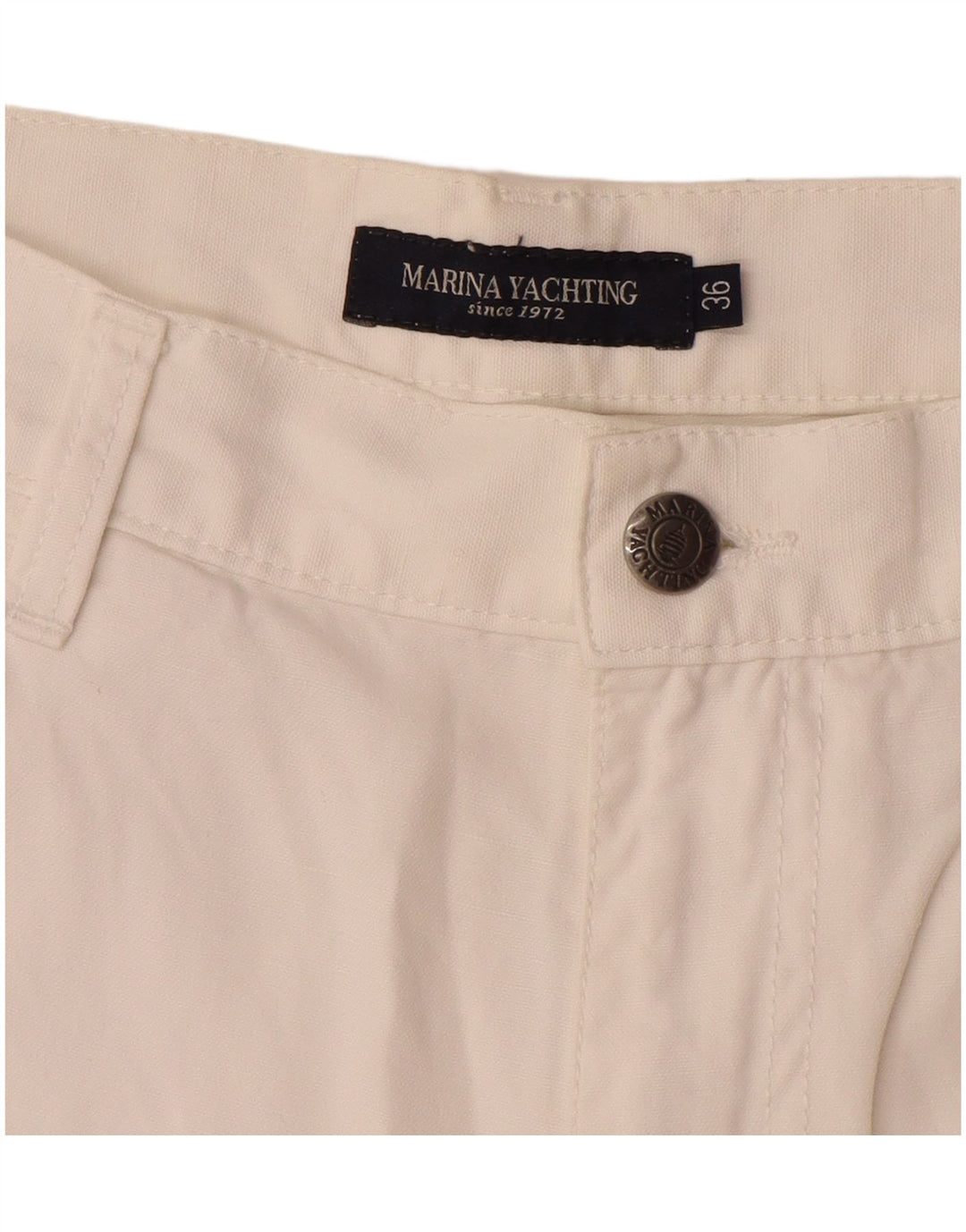 MARINA YACHTING Gerade Freizeithose für Herren, W36, L31, weiße Baumwolle