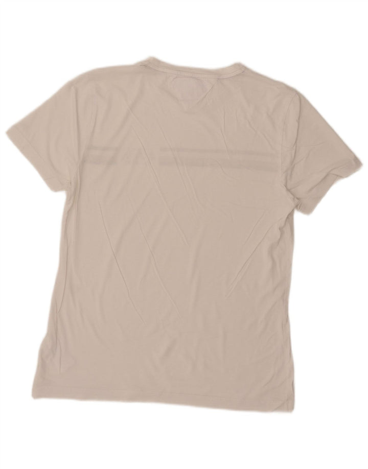 Tommy Hilfiger Herren-T-Shirt-Oberteil, groß, weiß gestreift, Baumwolle