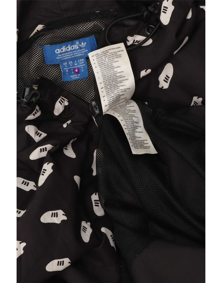 Adidas Herren Graphic Hooded Rain Jacket UK 36 Small Schwarz Polyester