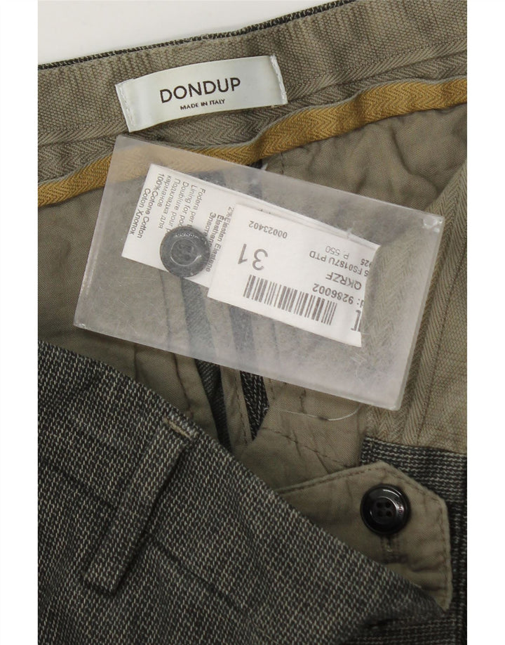 Dondup Slim Chino-Hose für Herren, W31, L32, grau karierte Baumwolle