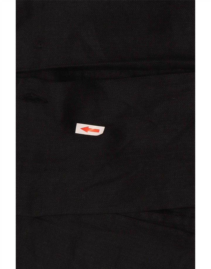 Vintage Damen Ärmelloses Hemdkleid IT 42 Mittelschwarzes Fischgrätenmuster