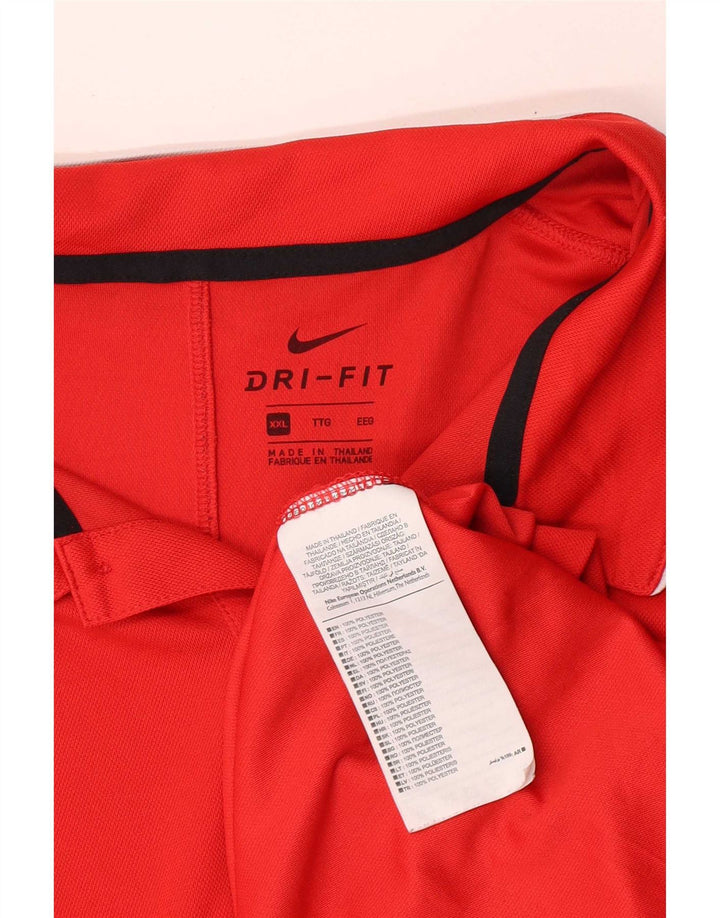 Nike Herren-Poloshirt mit normaler Passform, 2XL, rotes Polyester