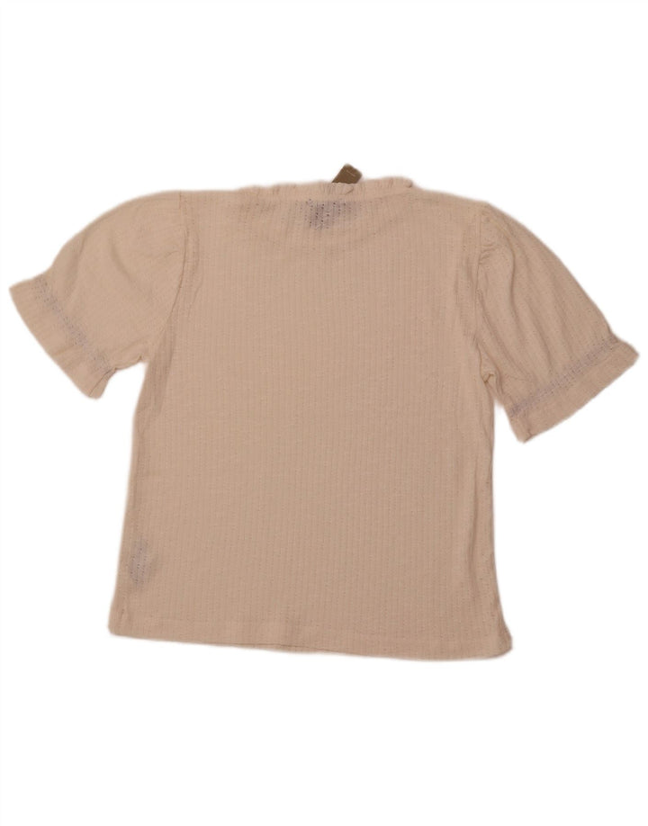 J. CREW Damen-Strickblusenoberteil UK 14 Medium Off White Polyester