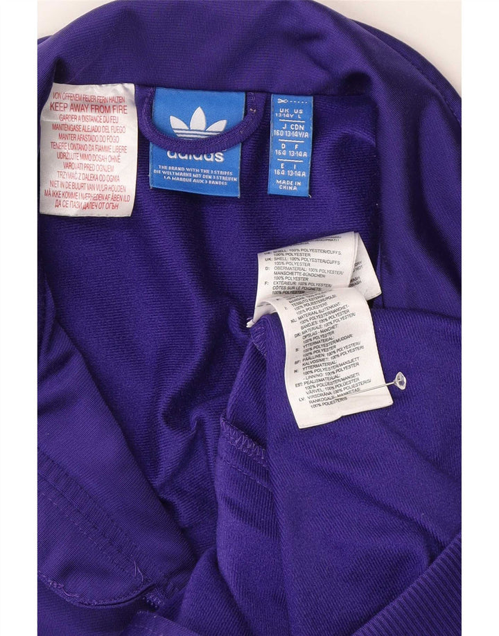 Adidas Mädchen Trainingsanzug Top Jacke 13-14 Jahre Lila Polyester