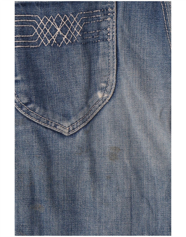 Wrangler Damen Distressed Denim Shorts W29 Mittelblau