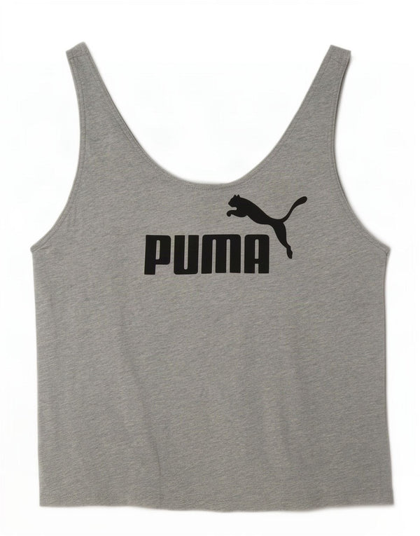 Puma Womens Graphic Vest Top UK 10 Small Grau meliert