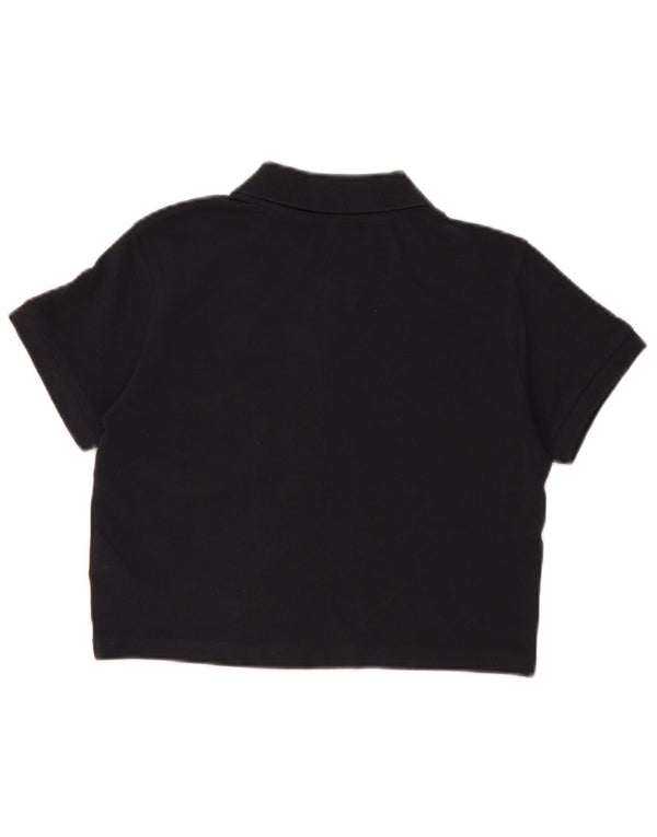 Ellesse Womens Graphic Crop Poloshirt UK 6 XS Schwarz Baumwolle