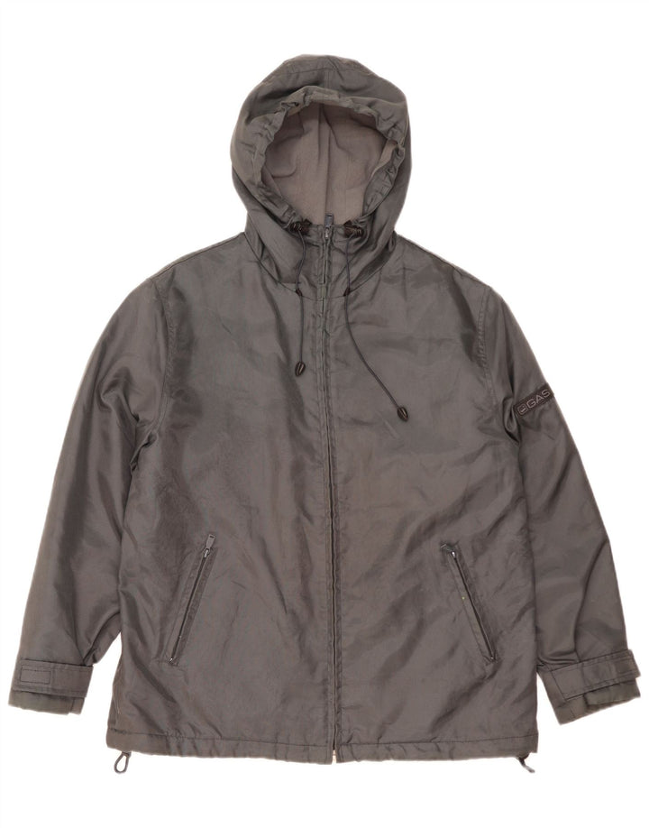 GAS Herren-Windjacke mit Kapuze, UK 38, Mittelgrau