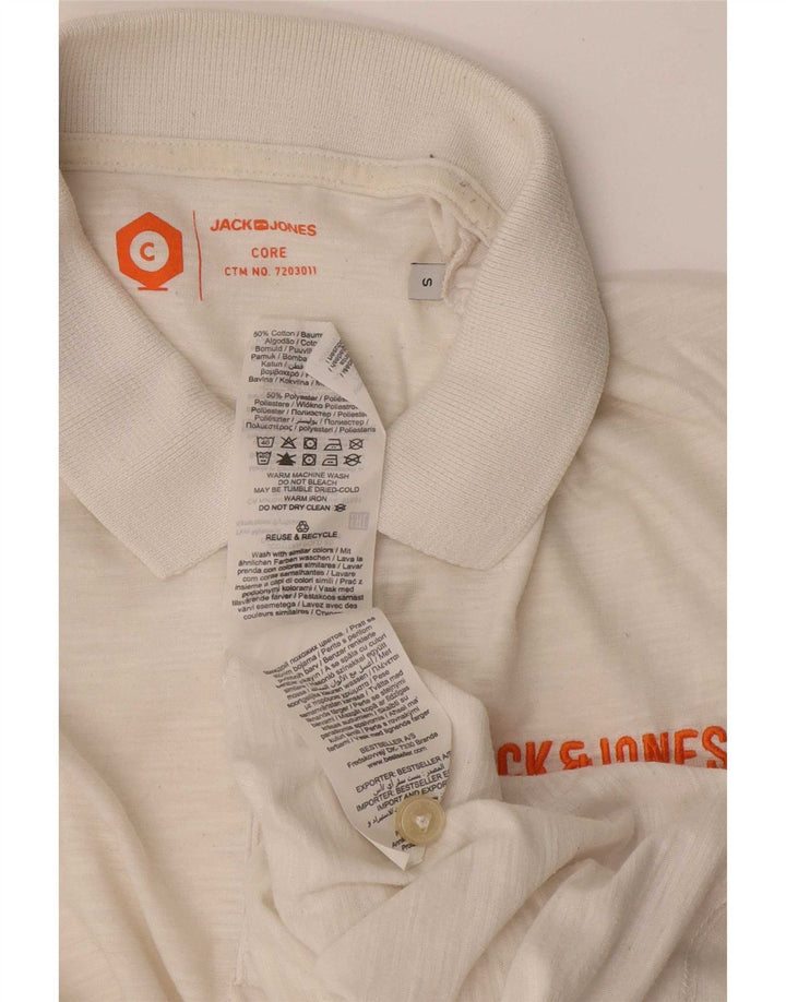 Jack & Jones Herren-Poloshirt, Größe S, weiße Baumwolle