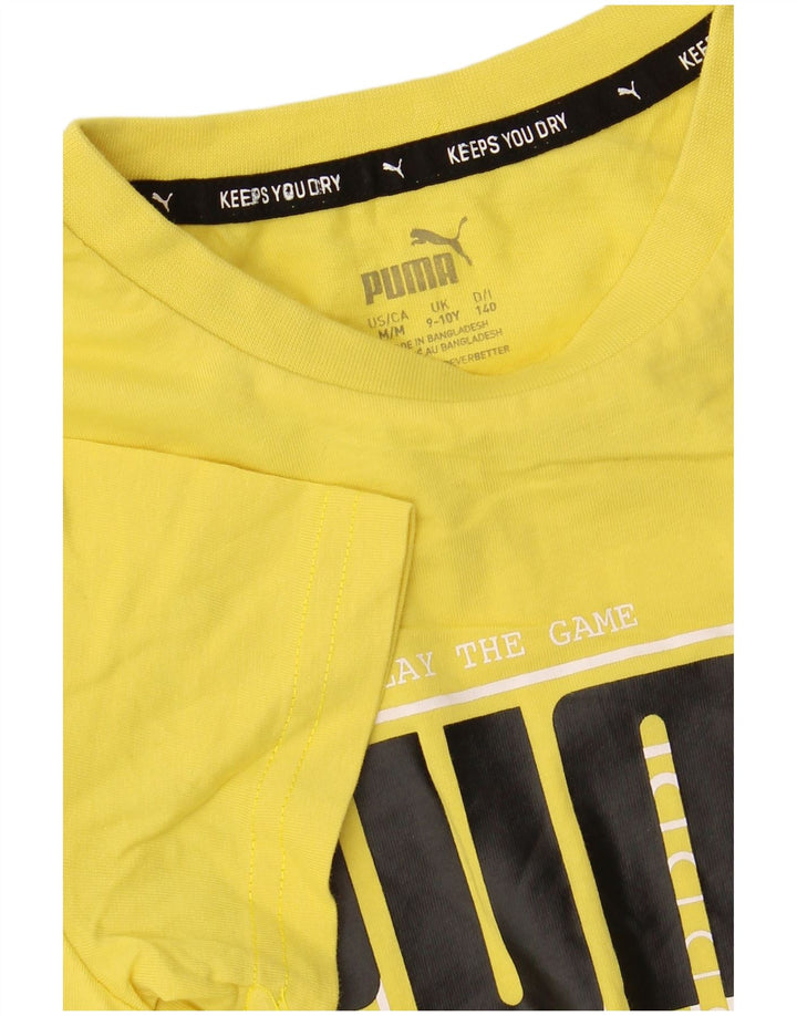 PUMA Jungen Graphic T-Shirt Top 9-10 Jahre Gelb