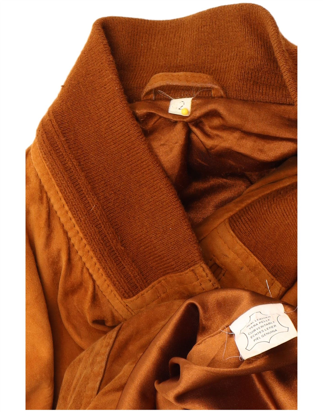 Vintage Herren Wildleder Bomberjacke EU 52 XL Beige Leder
