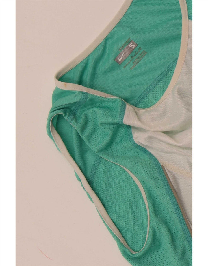 Nike Damen Crop Vest Top UK 8 Small Weiß Farbblock