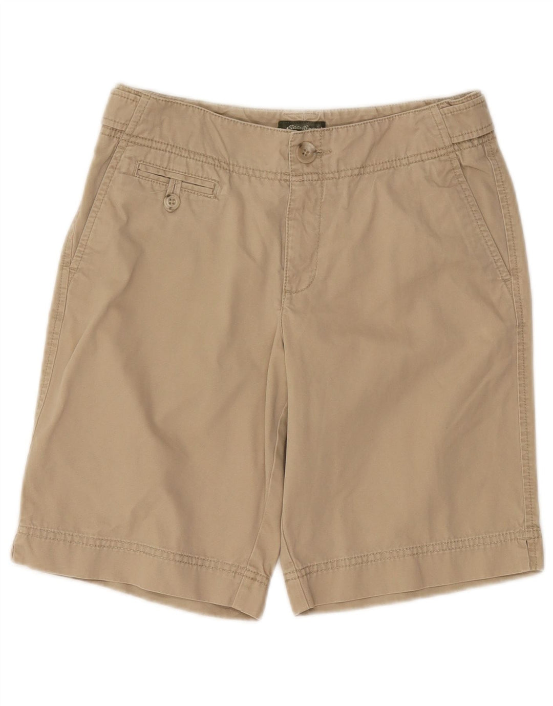 EDDIE BAUER Damen Vashon Fit Chino Shorts US 2 XS W25 Beige Baumwolle