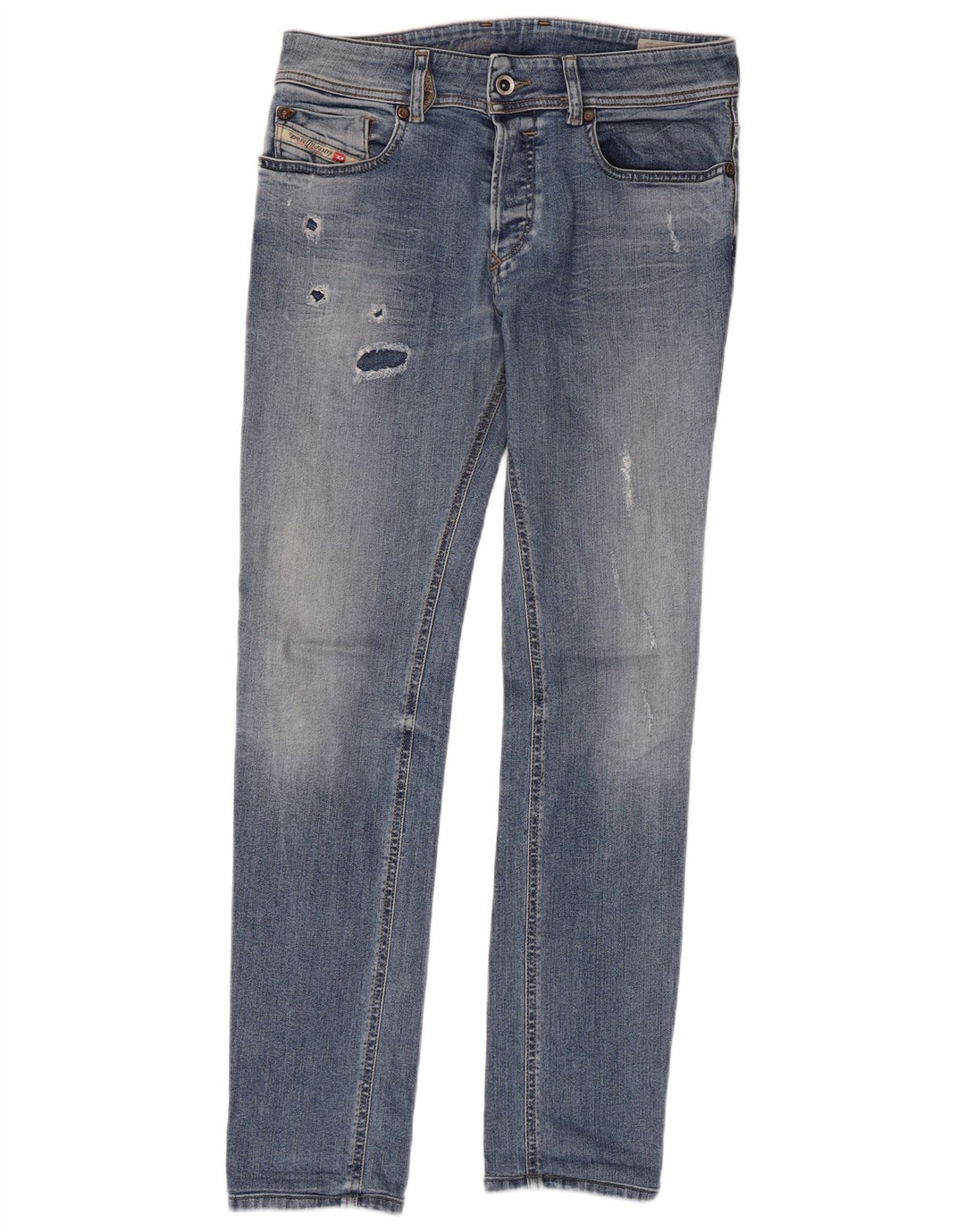 Diesel Distressed Slim Jeans für Damen, W29, L29, blaue Baumwolle