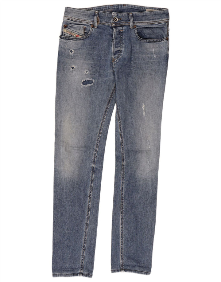 Diesel Distressed Slim Jeans für Damen, W29, L29, blaue Baumwolle