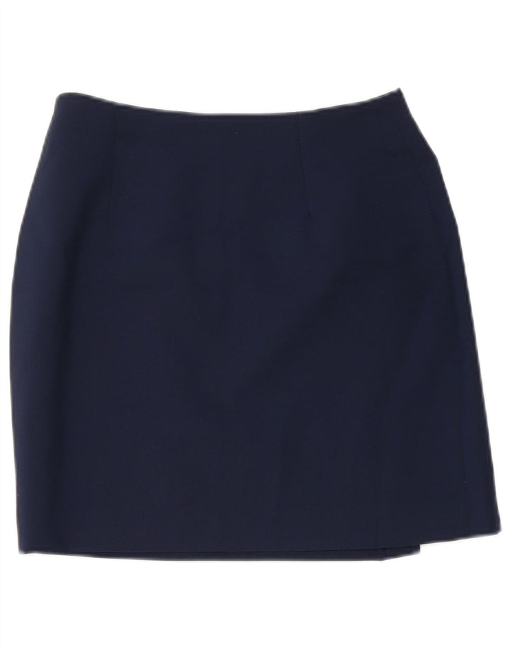 Vintage Damen Mini Wickelrock W26 Small Marineblau