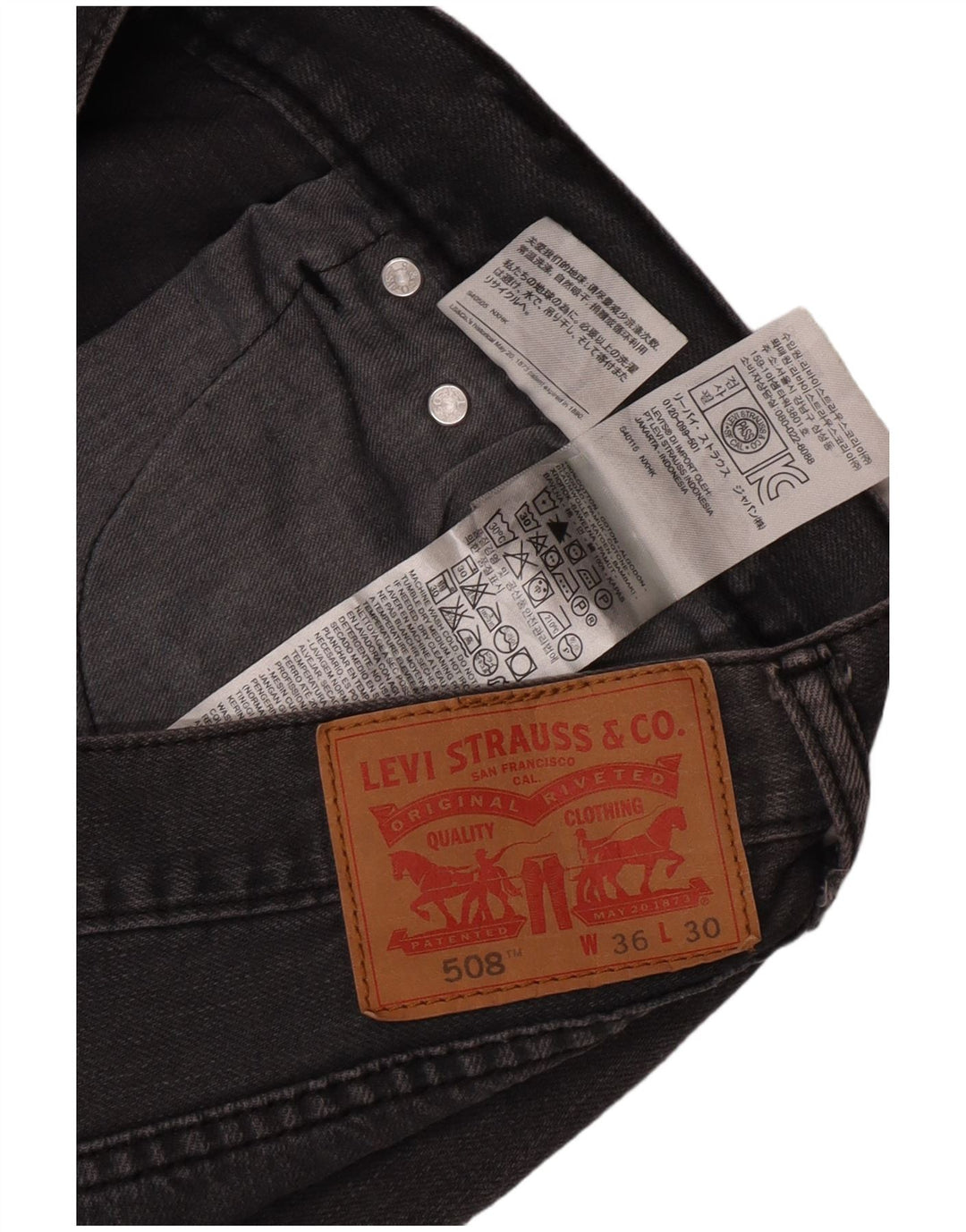 Levi's Herren 508 Straight Jeans W36 L27 Graue Baumwolle