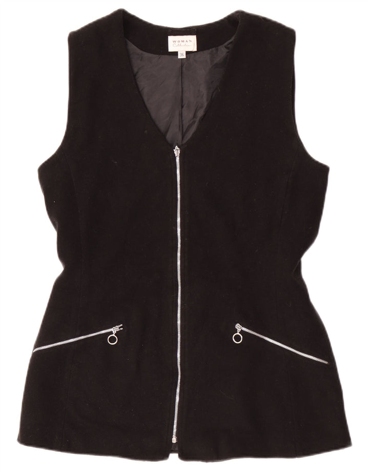 Vintage Damen Gilet EU 36 Small Schwarz Acryl