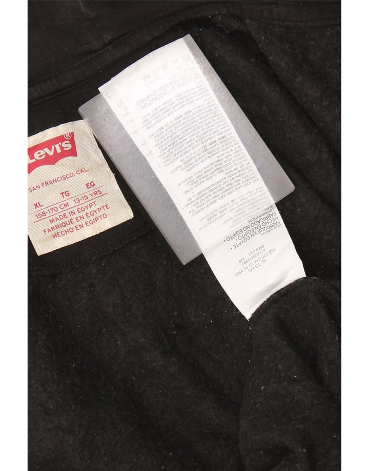 LEVI'S Kapuzenpullover mit grafischem Reißverschluss für Jungen, 13–14 Jahre, XL, schwarze Baumwolle