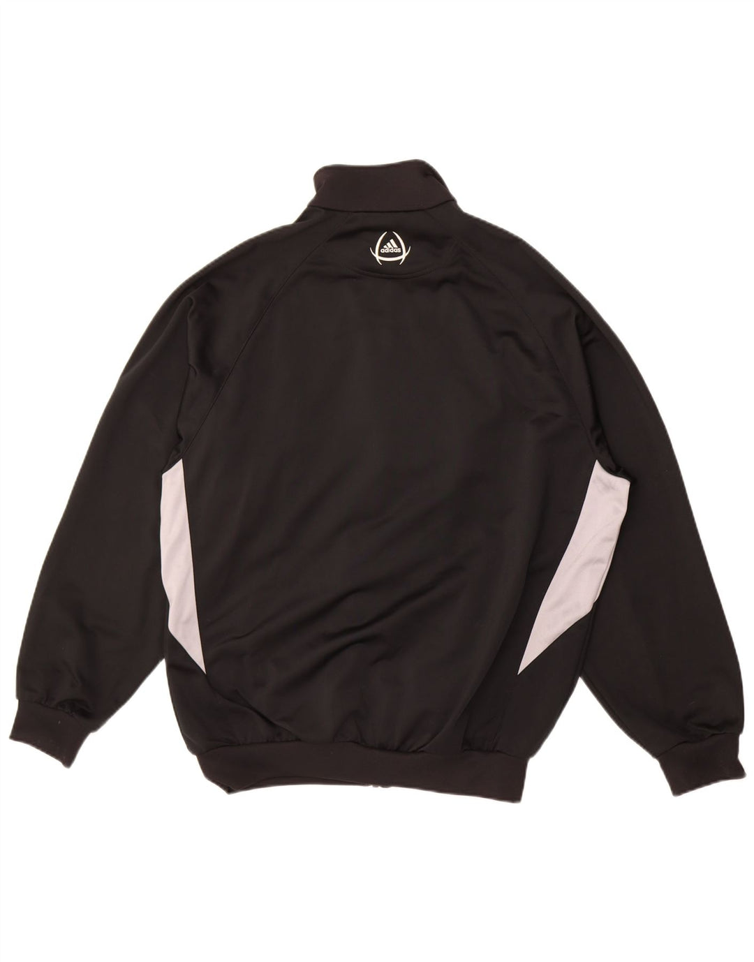 Adidas Herren-Trainingsanzugoberteil, UK-Größe 42/44, großes schwarzes Colourblock-Polyester