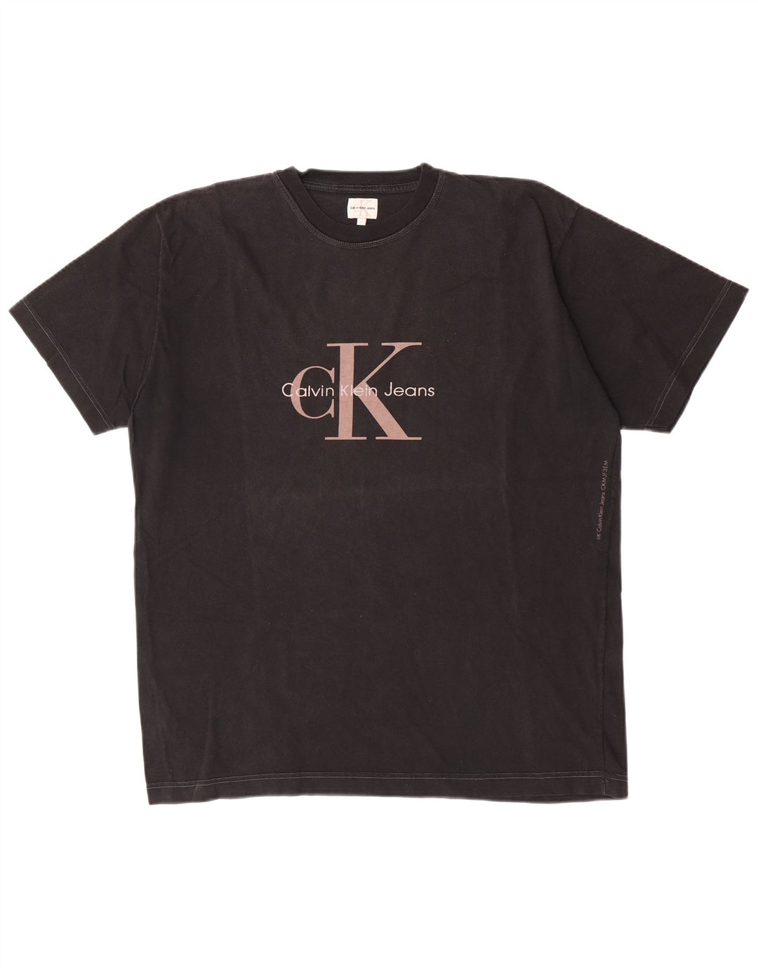 Calvin Klein Jeans Herren T-Shirt mit Grafik, Größe L, Schwarz
