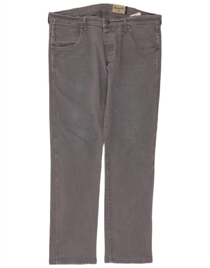 Wrangler Herren Spencer Straight Jeans W34 L32 Graue Baumwolle