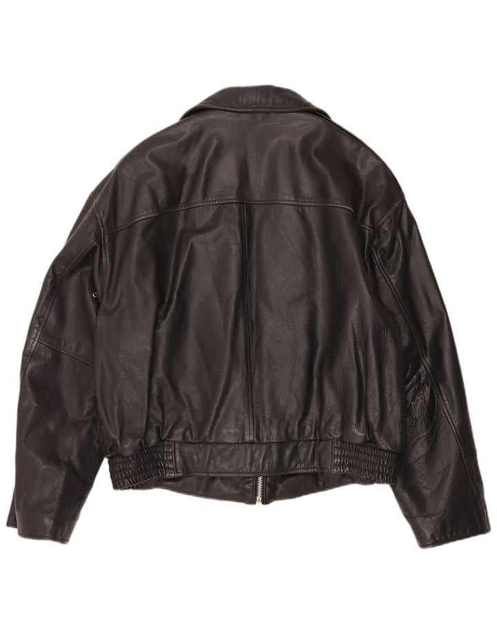Alan Gordon Herren Leder Bomberjacke UK 38 Medium Schwarz