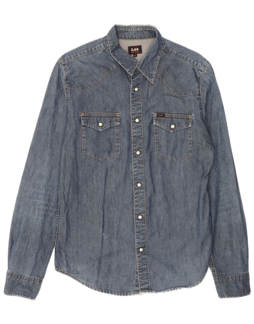 Lee Herren-Jeanshemd aus mittelblauer Baumwolle