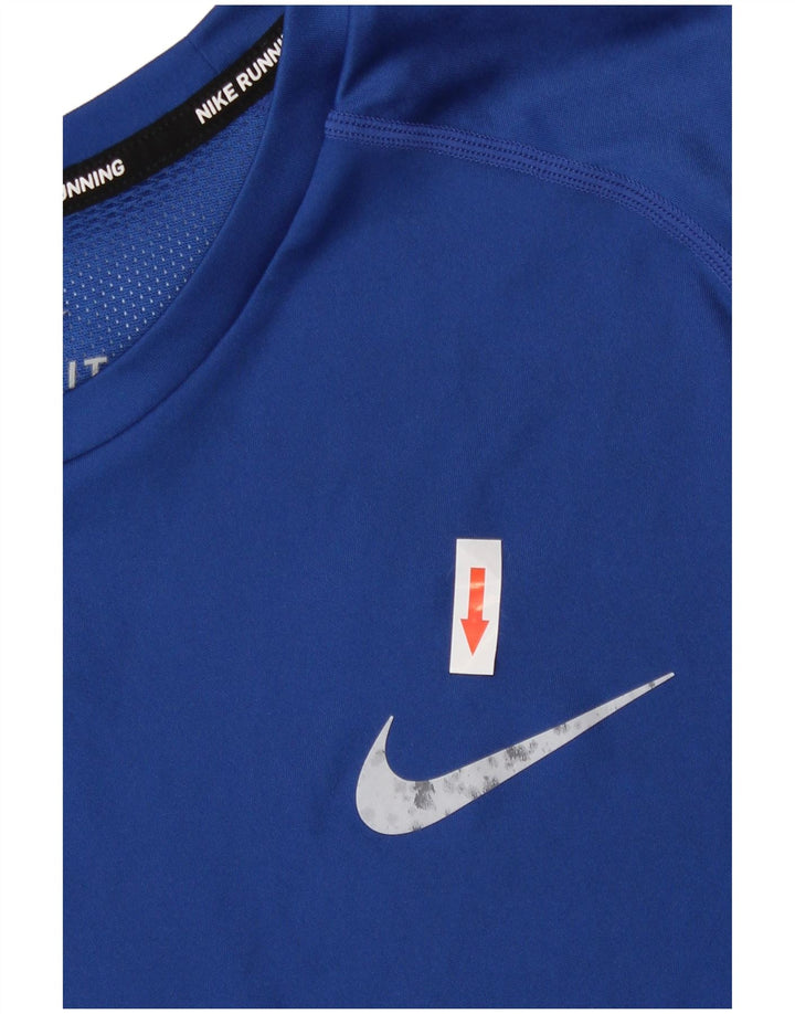 Nike Herren Dri Fit T-Shirt Top Mittelblaues Polyester