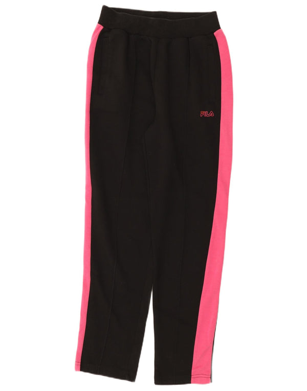 Fila Damen-Trainingshose, UK-Größe 10, Größe S, Schwarz, Colourblock-Baumwolle