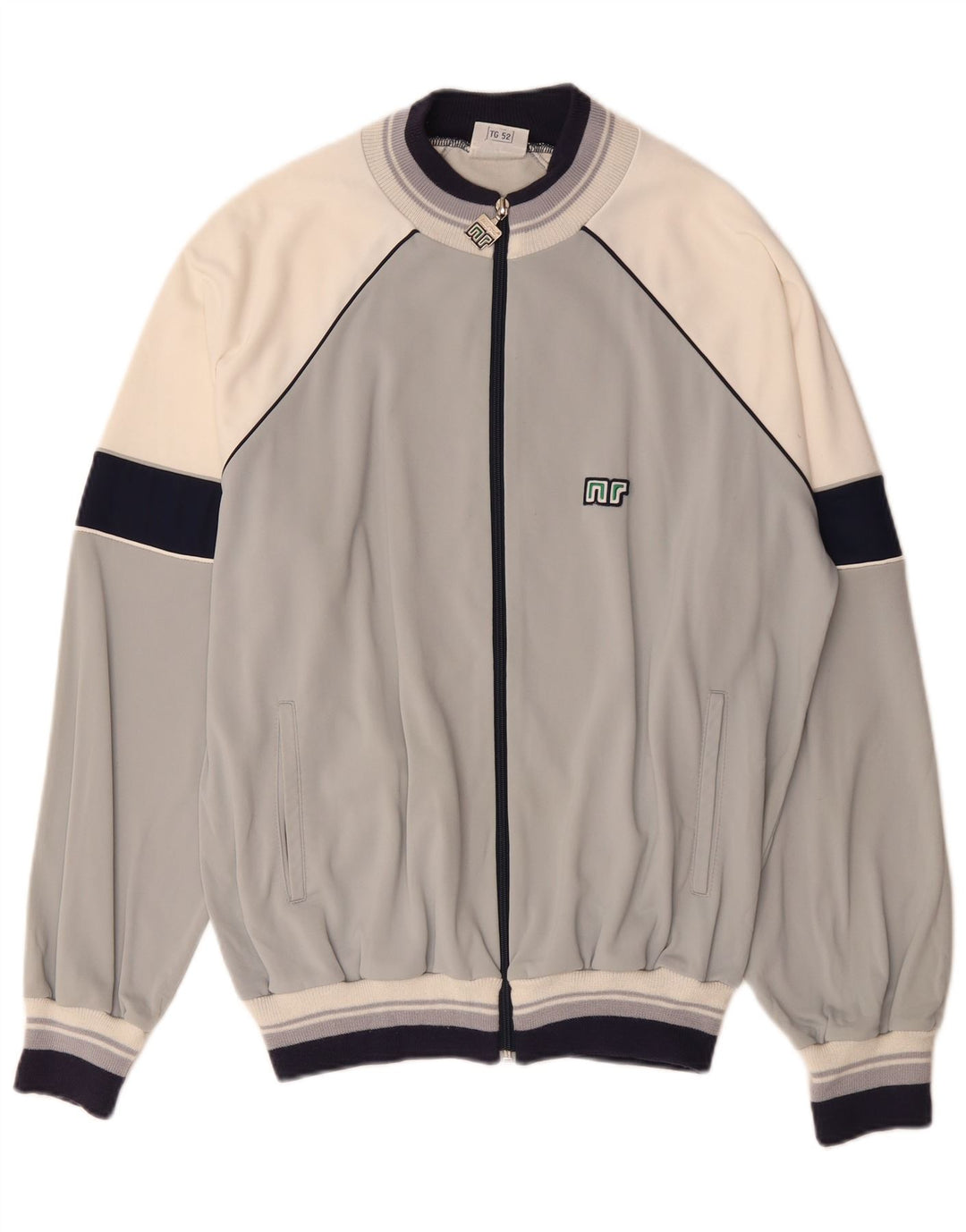 Vintage Herren-Trainingsanzug-Top-Jacke IT 52 Large Grey Colourblock