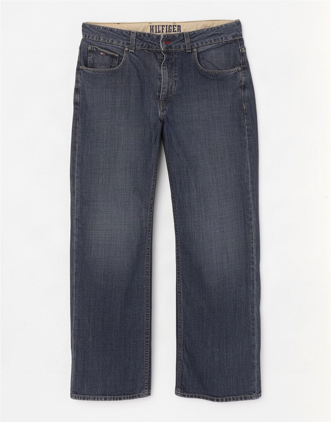 Tommy Hilfiger Herren Straight Jeans W38 L30 Blaue Baumwolle