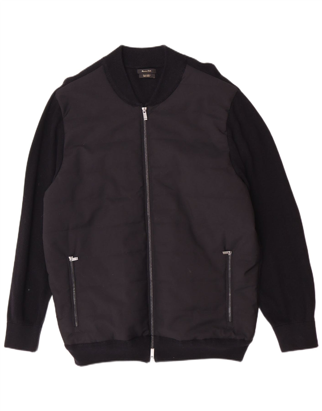 Massimo Dutti Herren Bomberjacke UK 42 XL Schwarz Baumwolle