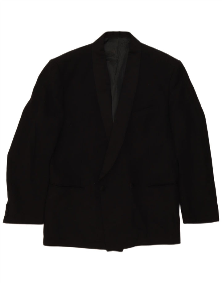 Lebole Herren Zweireihiger Blazer IT 52 XL Schwarze Schurwolle