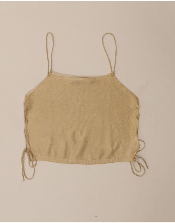 Zara Damen Crop Cami Top UK 12 Medium Beige