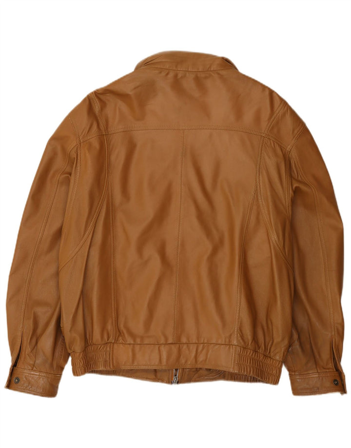 Vintage Herren Bomber Lederjacke EU 50 Großes braunes Leder