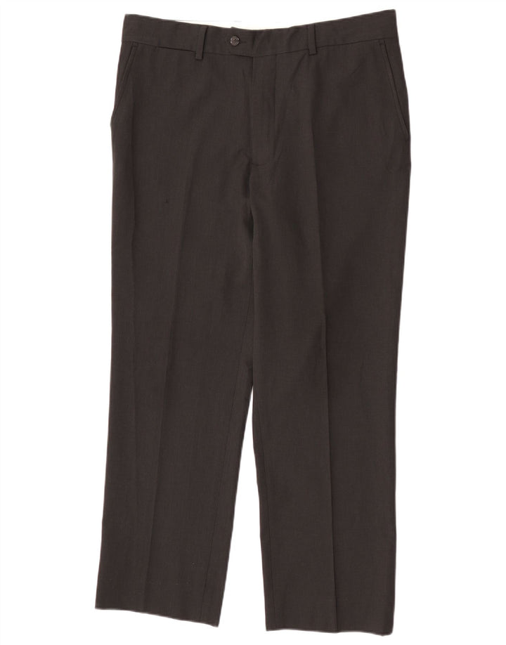 Gerade Anzughose für Herren von Zara, EU 44, Größe L, W34, L27, Schwarz, Polyester