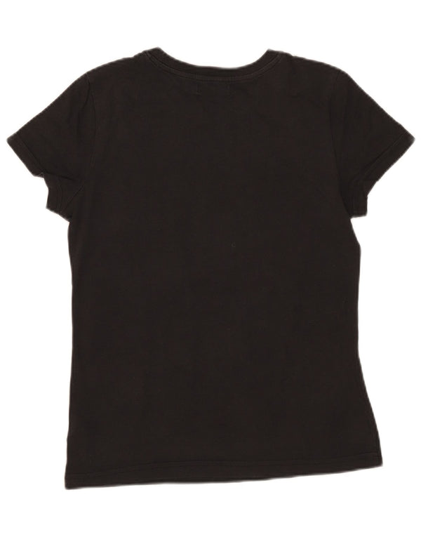 Adidas Damen Grafik T-Shirt Top IT 40 Small Schwarz Baumwolle
