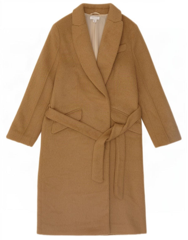 Topshop Damen Mantel UK 8 Small Beige Polyester