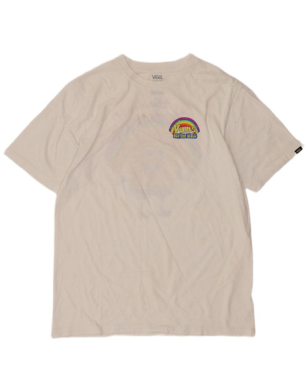 Vans Mädchen T-Shirt mit klassischer Passform, Grafik, 14–15 Jahre, XL, Weiß, Cartoon