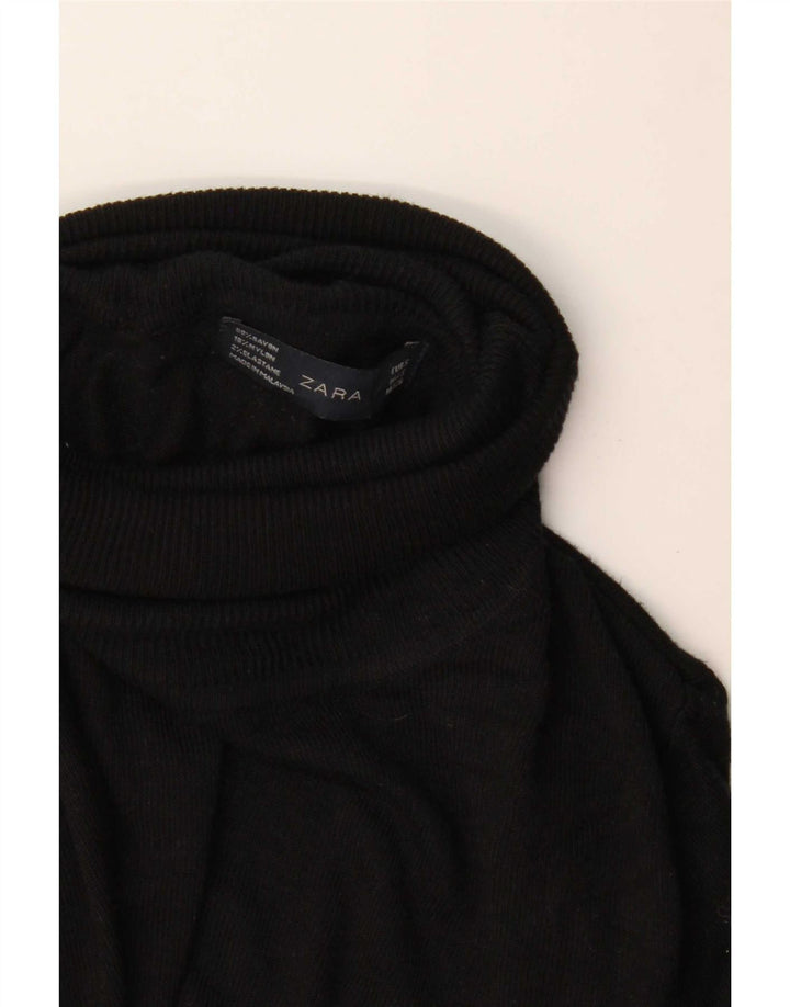 Zara Damen-Pullover mit Rollkragen, Gr. 10, Größe S, Schwarz, Viskose