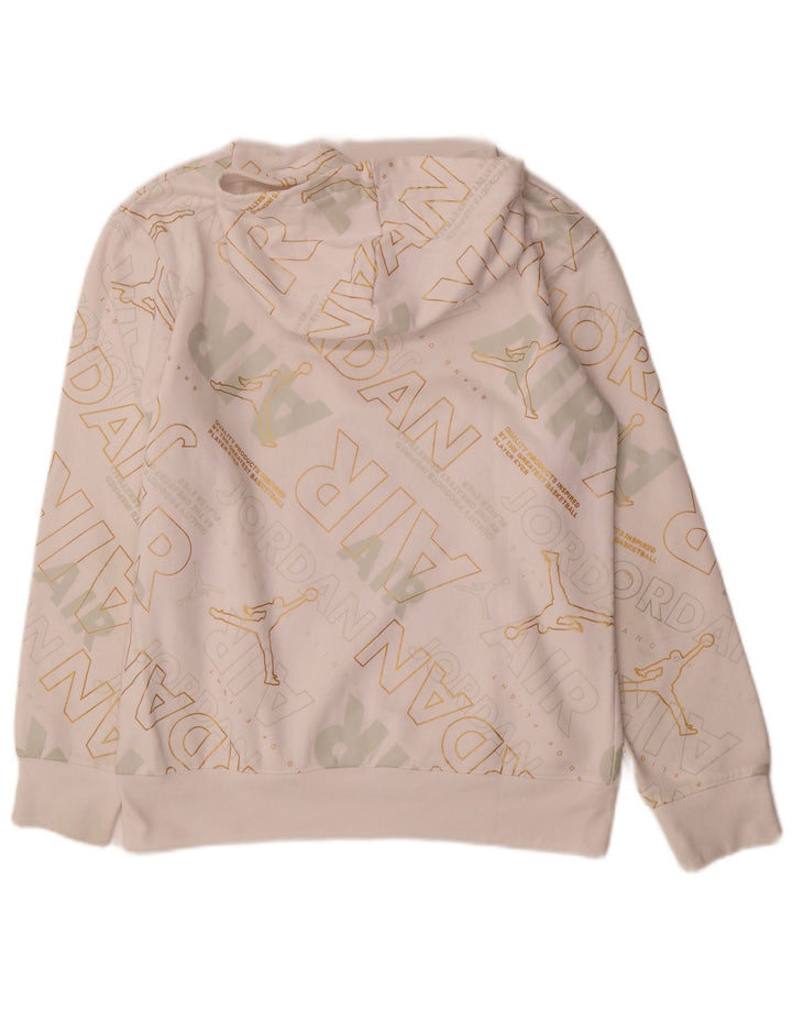 JORDAN Jungen-Pullover mit grafischem Kapuzenpullover, 13–14 Jahre, XL, weiße Baumwolle