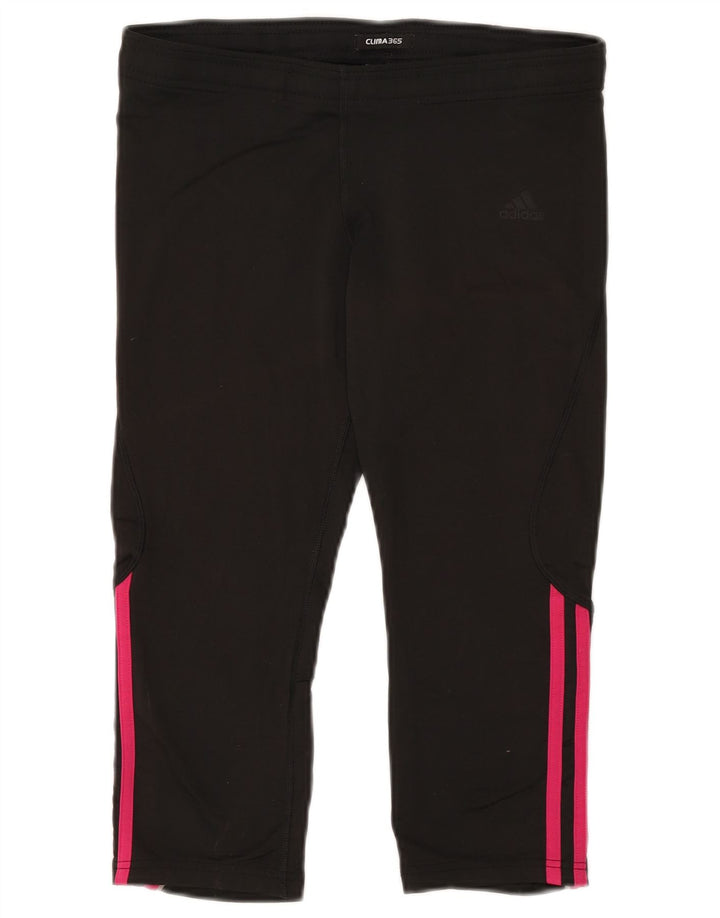 Adidas Damen Clima 365 Capri Leggings UK 14 Medium Schwarz Polyester