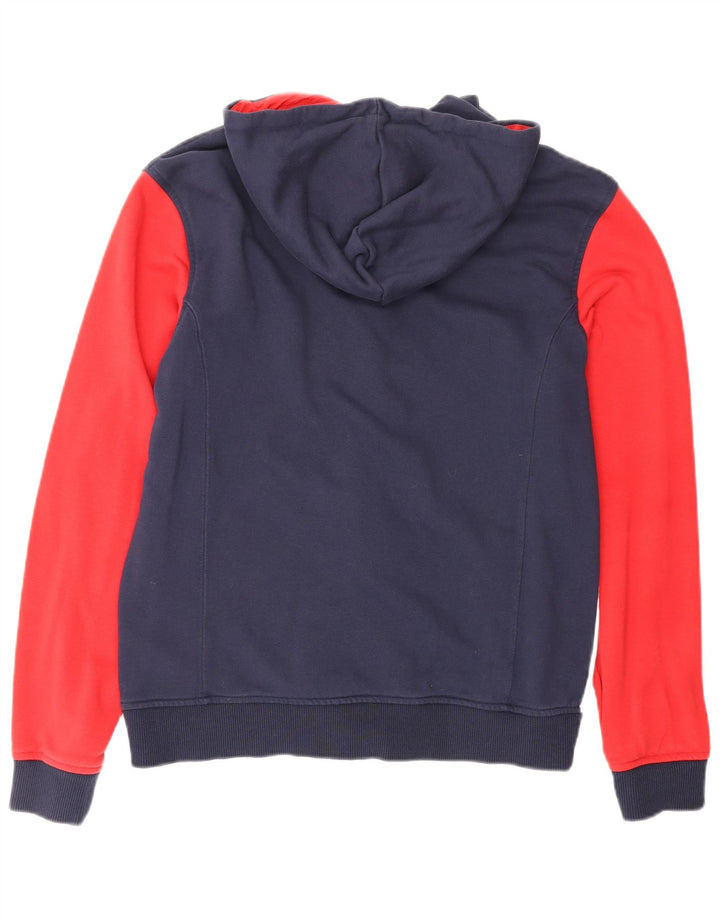 FILA Herren-Kapuzenpullover mit Reißverschluss, mittlere marineblaue Colourblock-Baumwolle