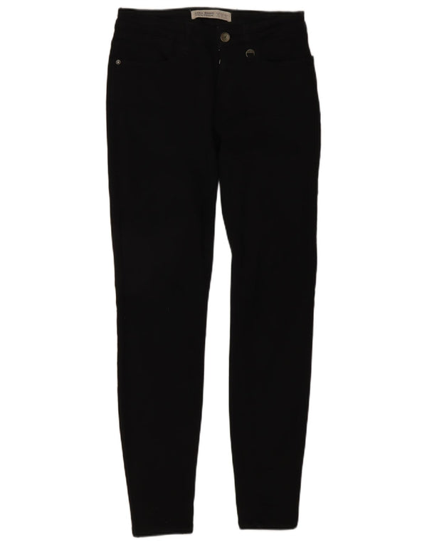 Zara Damen Skinny Jeans EU 34 2XS W24 L28 Schwarze Baumwolle