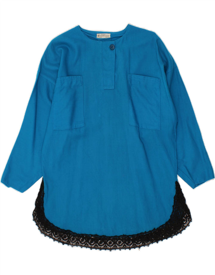 VINTAGE Womens Long Sleeve Blouse Top UK 16 Large Blue Vintage Vintage and Second-Hand Vintage from Messina Hembry 