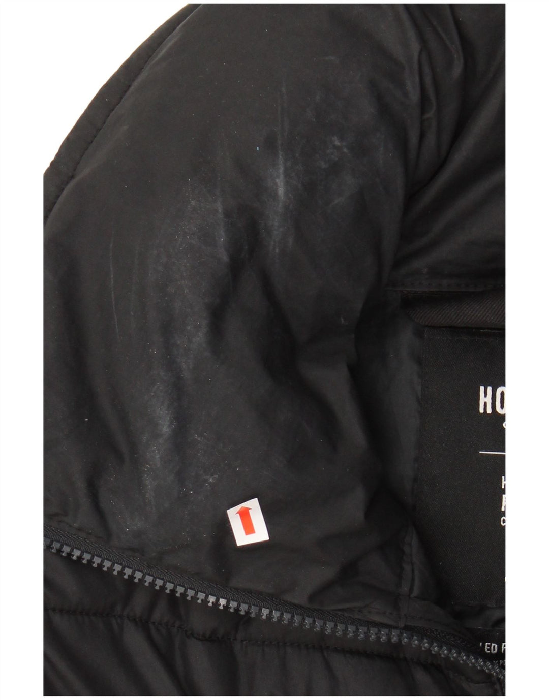 HOLLISTER Damen Übergroße wattierte Jacke UK 6 XS Schwarz Polyester