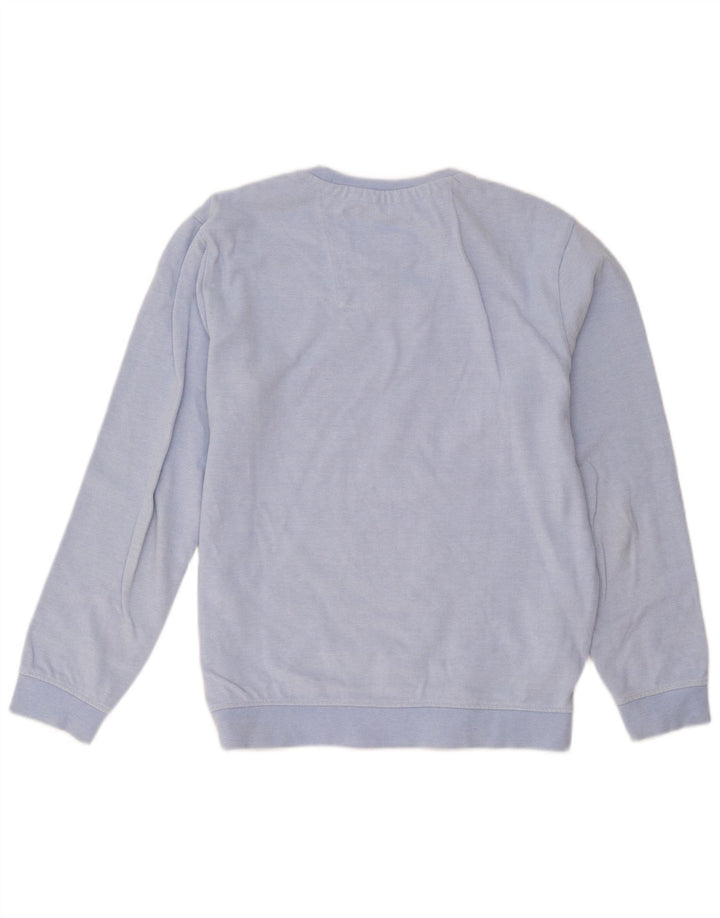 Crew Clothing Herren-Sweatshirt-Pullover aus mittelblauer Baumwolle