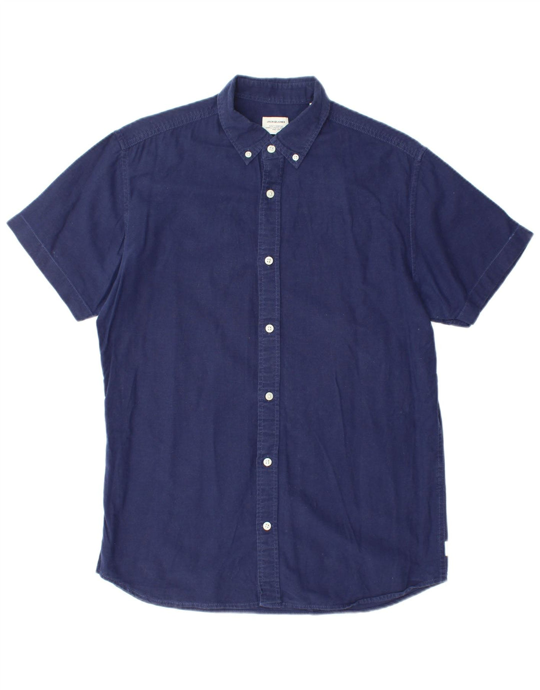 JACK & JONES Herren Kurzarmhemd Medium Marineblau